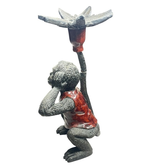 Vintage - 12" Tall - Wooden/ Resin Chimpanzee Figurine - Picture 2 of 12